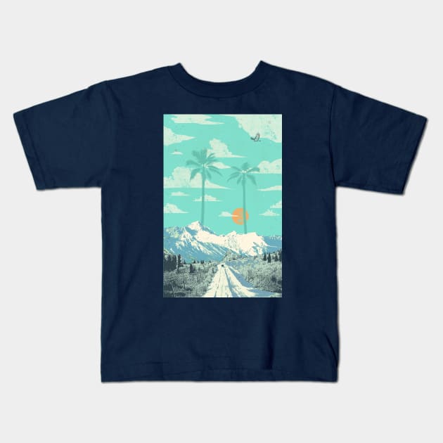 LONELY ROAD Kids T-Shirt by Showdeer